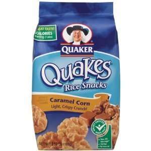 Quaker Quakes Rice Snacks Caramel Corn   3.52 oz  Grocery 
