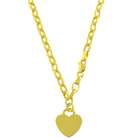 Overstock 14k Yellow Gold Heart Charm Necklace