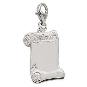   Charms Diploma Charm with Lobster Clasp, 14k White Gold Jewelry