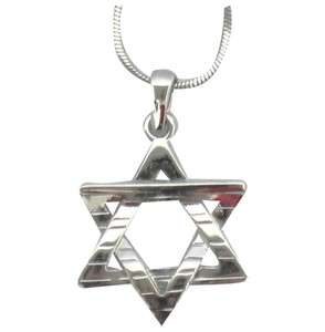 Rhodium KABBALAH combined STAR OF DAVID Pendant & Necklace Judaica 