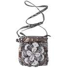 journee collection womens flower accent animal print cross body bag