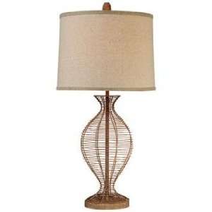  Brown French Wire Vase Table Lamp: Home Improvement