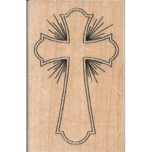   Cross Wood Mounted Rubber Stamp (M213) 