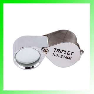 10x 21mm silver mini jewelry loupe magnifier glass features 1 100 % 