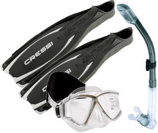 Cressi Reaction Freediving Mask Fin Snorkel Set, 10 11  