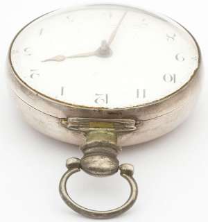   1821? ENGLISH SILVER PAIR CASE VERGE FUSEE POCKET WATCH  