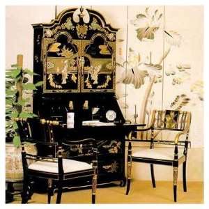  Chinese Black Opulence Lacquer Desk Furniture & Decor