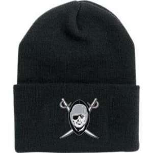  Oakland Raiders Retro Throwback Logo Cuffed Knit Hat 