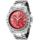 SWISS LEGEND Mens Ecograph Chronograph Red Dial Stainless Steel Watch