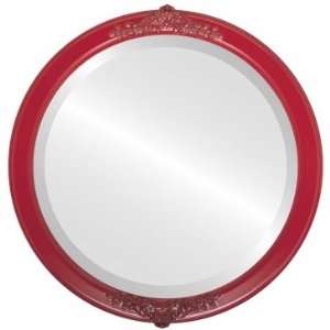 Athena Circle in Holiday Red Mirror and Frame 