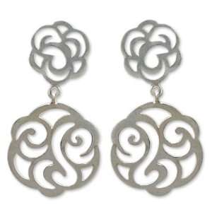  Sterling silver floral earrings, Summer Rose Jewelry