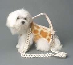 Giraffe PuppyPurse dog tote purse carrier beige white  