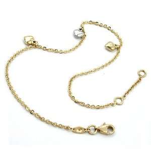  ANKLE CHAIN, 3 HEARTS, 9K GOLD, 25CM, NEW DE NO Jewelry
