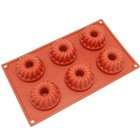 Freshware 6 Cavity Bundt and Coffe Cake Silicone Mold and Baking Pan