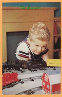 Advertising Postcard   Boy and American Flyer Toy Train  