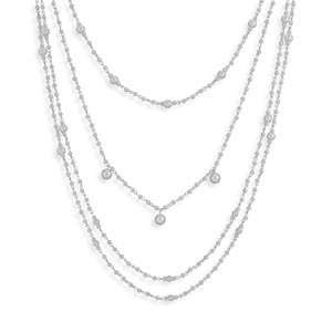  4 Strand Simulated Pearl Fashion Necklace: Jewelry