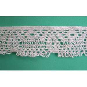  5 Yds Narrow Cotton Flat Lace Edging White .75 Inch Arts 