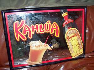 Rare Large Kahlua Liquor Bar Pub Wall Mirror  