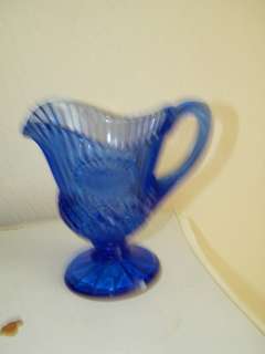 Vintage Avon Cobalt Blue Glass Mt. Vernon Milk Pitcher George Jug 5197 