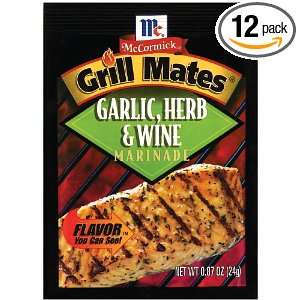 Grill Mates Marinade, Garlic Herb and Wine, 0.87 Ounce (Pack of 12 