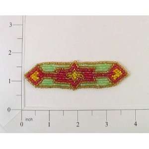 Adobe Sun Pointed Strip Applique   Red, Green   Large 