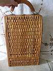 vintage antique w & h wicker basket covered wine bottle  