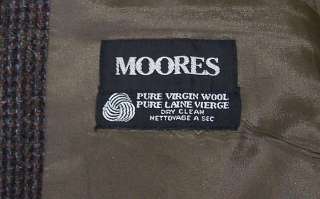 Moores Harris Tweed sport coat jacket blazer brown w/colors 52L 52 