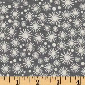  44 Wide Lemon Grove Starburst Grey Fabric By The Yard 