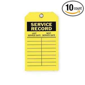 Industrial Grade 2RMU9 Inspection Tag, Service Record, Pk 10  