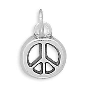  10.5mm (C) Peace Symbol Charm .925 Sterling Silver 