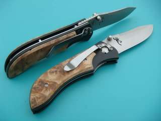 Browning Saber with Clip Folding Pocket Knife Outdoor Camping Hunting 