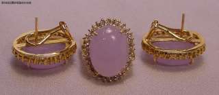   Jade ( 96 ) Diamonds 18k Ring & Earrings Set 26.6 Grams  