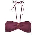 Dark Purple (Purple) Glossy Bandeau Bikini Top  239949957  New Look 