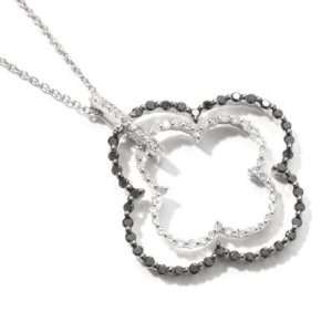   : 14K White Gold Black & White Diamond Pendant w/ 18 Chain: Jewelry