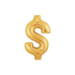  40 Megaloon Dollar Sign Gold $   Mylar Balloon Foil 