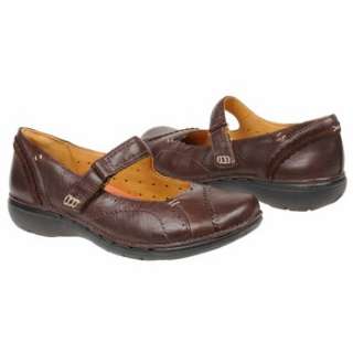 Womens Unstructured by Clarks Un Parody Cafe Brown Leather Shoes 