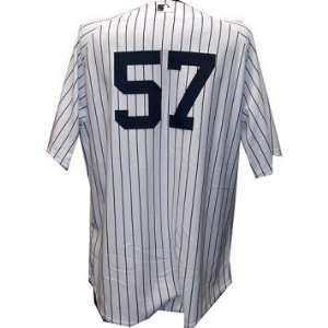 57 Yankees 2010 Spring Training Game Issued Pinstripe Jersey (Silver 