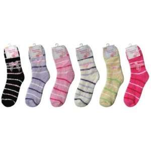  Women Fuzzy Socks   New Stripe Design 2011 Case Pack 72 