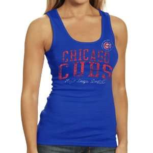  MLB Chicago Cubs Ladies Line Up Tank Top   Royal Blue 