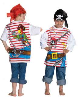 Kinder Kostüm Freibeuter T Shirt Pirat Spielshirt Gr. 140 Karneval 