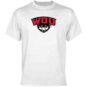  Western Oregon Wolves Wordmark Logo T Shirt   White 