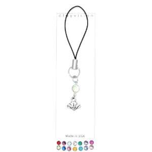  Clayvision Japanese Fan Cell Phone Charm with Birthstone 