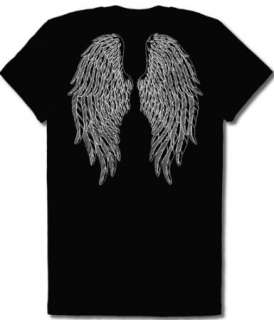 Gothic Angel Wings Girls Juniors T Shirt Tattoo Back  