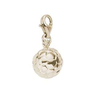 Rembrandt Charms Soccer Ball Charm with Lobster Clasp, Gold Plated 