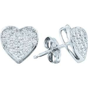  0.10CTW DIAMOND MICRO PAVE HEART EARRINGS Jewelry