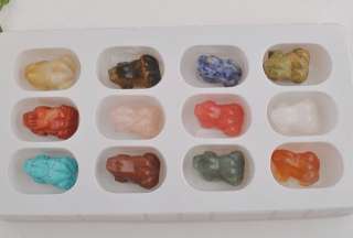 Wholesale Lot 1 Dozen Mix Gemstone Carve Frog Crystal Figurine  