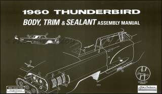 1960 Ford Thunderbird Body Assembly Manual T bird Tbird  