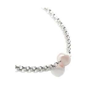  Hilary Druxman Single White Pearl Sterling Silver Necklace 