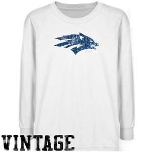 Nevada Wolf Pack Youth White Distressed Logo Vintage T shirt  