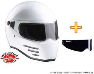 Bandit Fighter Helm weiß Gr XL mit getönten Visier  
